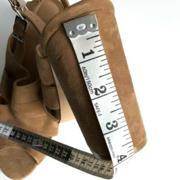 Halogen Suede Open-toe Slingback Block Heel Cut Out Sandals Brown 11 - Picture 8 of 11